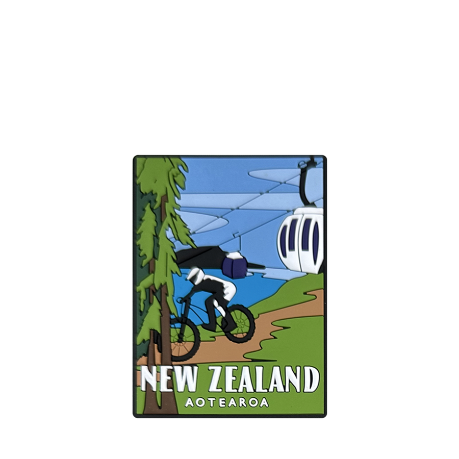 Silicone New Zealand Magnet -Mountain Biking and Gondola