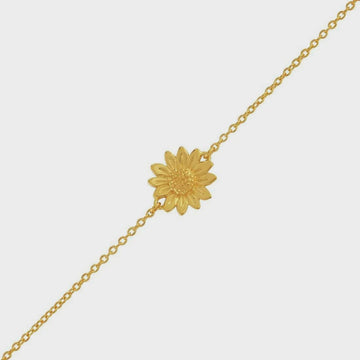 Gold Blossoming Sunflower Bracelet