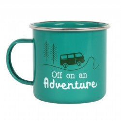 Off on Adventure - Green Enamel Mug