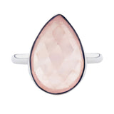 Freesia Faceted Rose Quartz Ring - Size 9