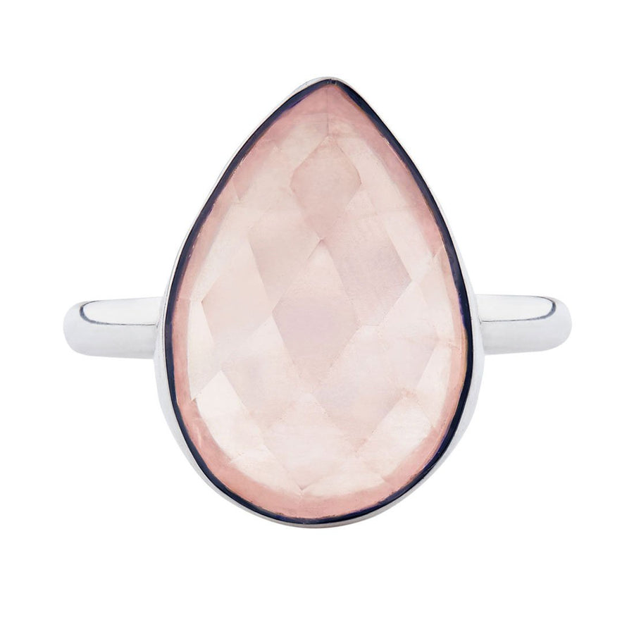 Freesia Faceted Rose Quartz Ring - Size 9