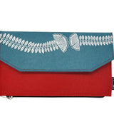 EcoFelt Wallet - Pohutukawa Teal & Red