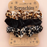 Velvet Scrunchies Set - Animal Print
