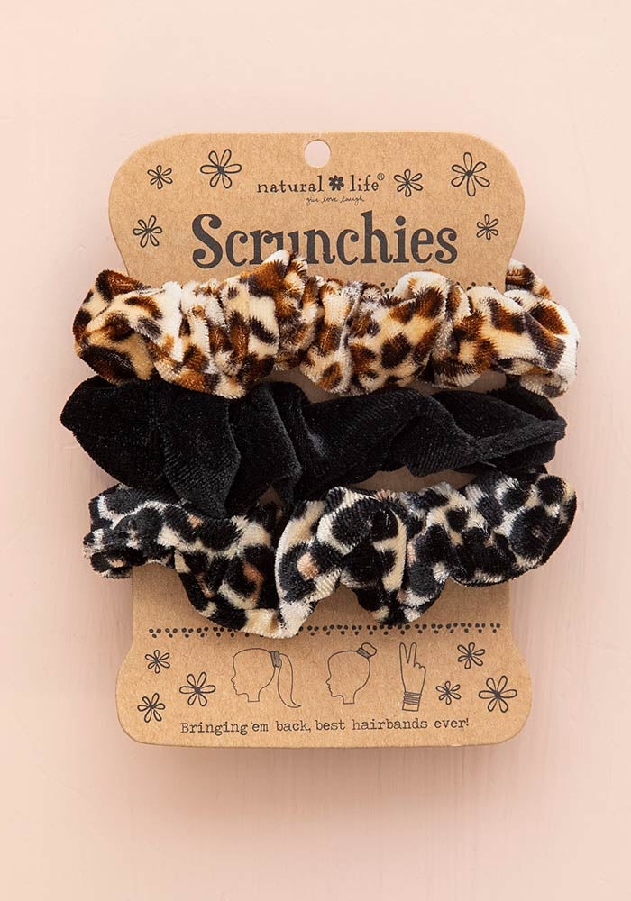 Velvet Scrunchies Set - Animal Print