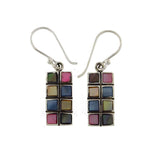 Earring Shell Mixed Colour Oblong