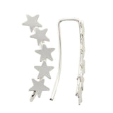 Silver Star Cuff Earrings