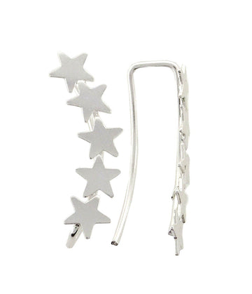 Silver Star Cuff Earrings