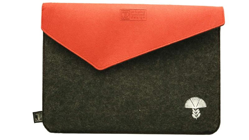Ecofelt Laptop Bag - Pohutukawa Grey & Red