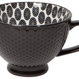 Black Stamped - Latte Stoneware Mug