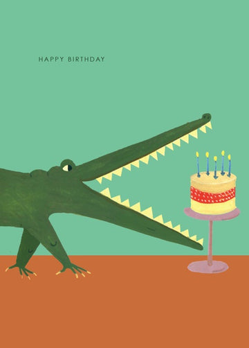 Crocodile Birthday Cake Card