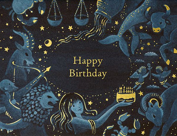 Zodiac Birthday Foil Card