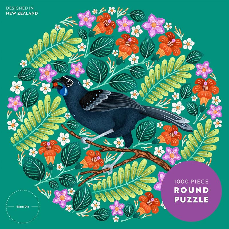 North Island Kokako 1000 Pce - Round Puzzle