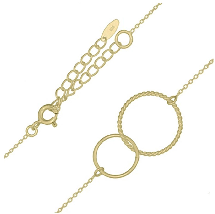Double Ring Necklace - Gold
