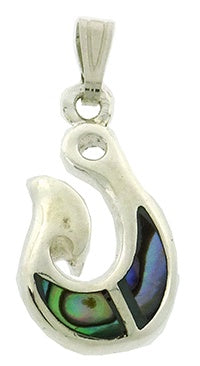 Paua Hook Pendant Necklace with Chain