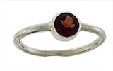 Garnet Ring - Sterling Silver