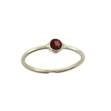 Garnet Facet Ring - Silver