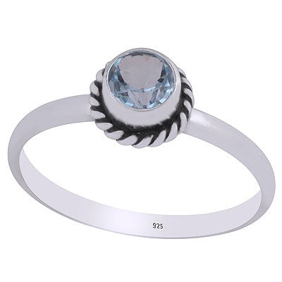 Blue Topaz Ring - Sterling Silver