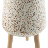 Terrazzo Planter w/ Legs - Orange & Pink
