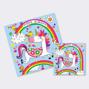 Unicorn Birthday Jigsaw - Card