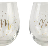 Mr & Mrs Wine Glass - Gold